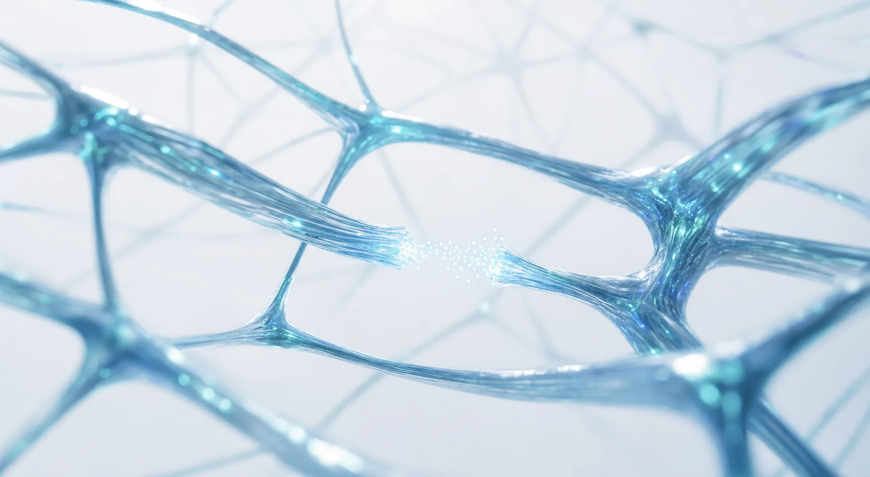 Abstract self-healing network lattice repairing a broken strand